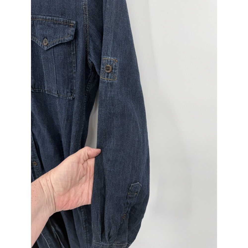 Lauren Ralph Lauren Denim Dress Womens 8 Western Cowboy Cowgirl Ranch Retro - Picture 8 of 8